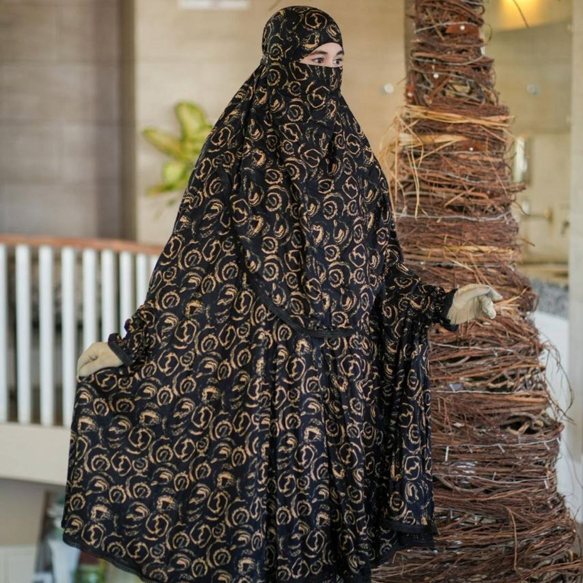 Elegant Palazzo Long Khimar Set Women's Modest Fashion Islamic Headwear And Clothing