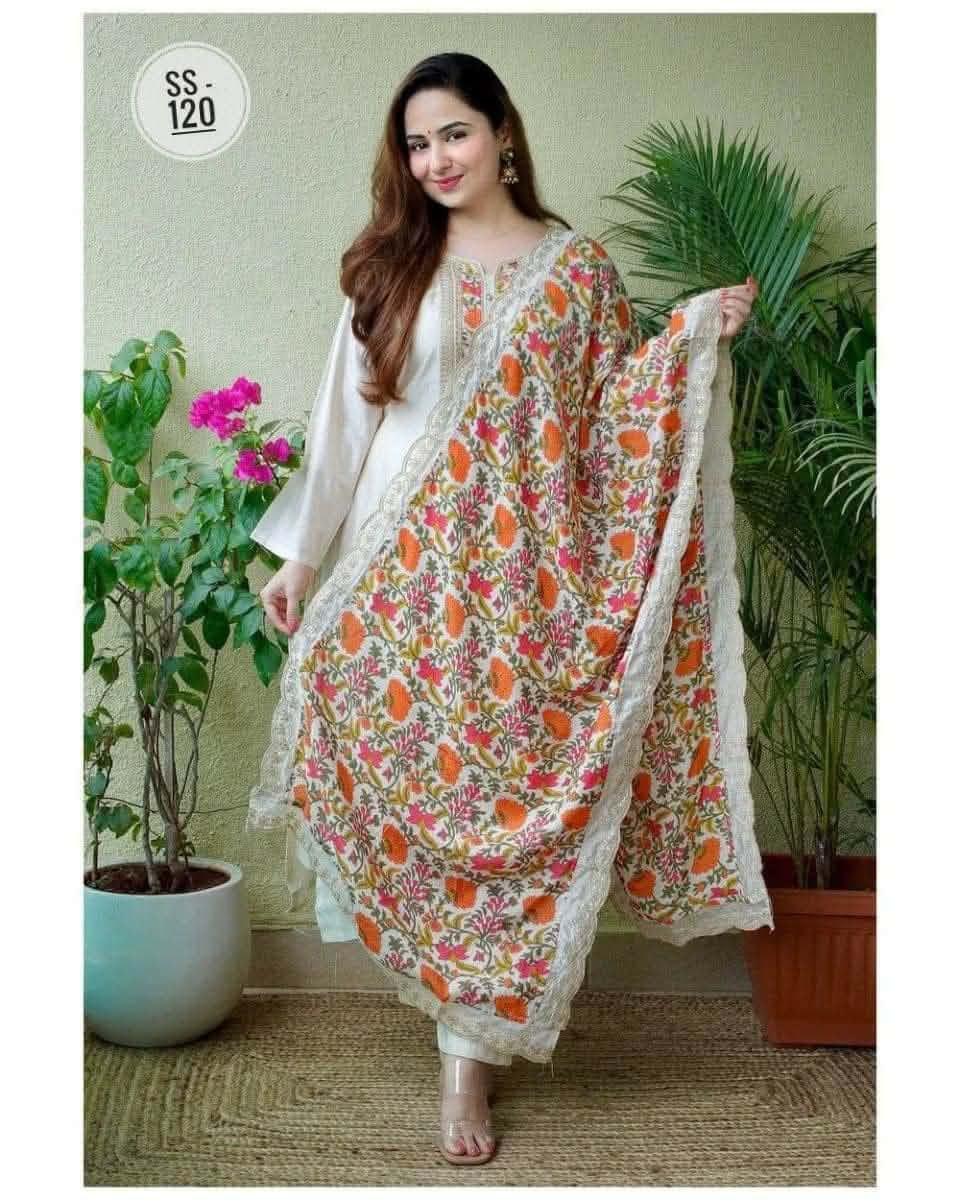 Premium Readymade Cotton Naira Cut Three-Piece Collectionপ্রিমিয়াম রেডিমেড সুতি নায়রা কাট থ্রি-পিস কালেকশন।