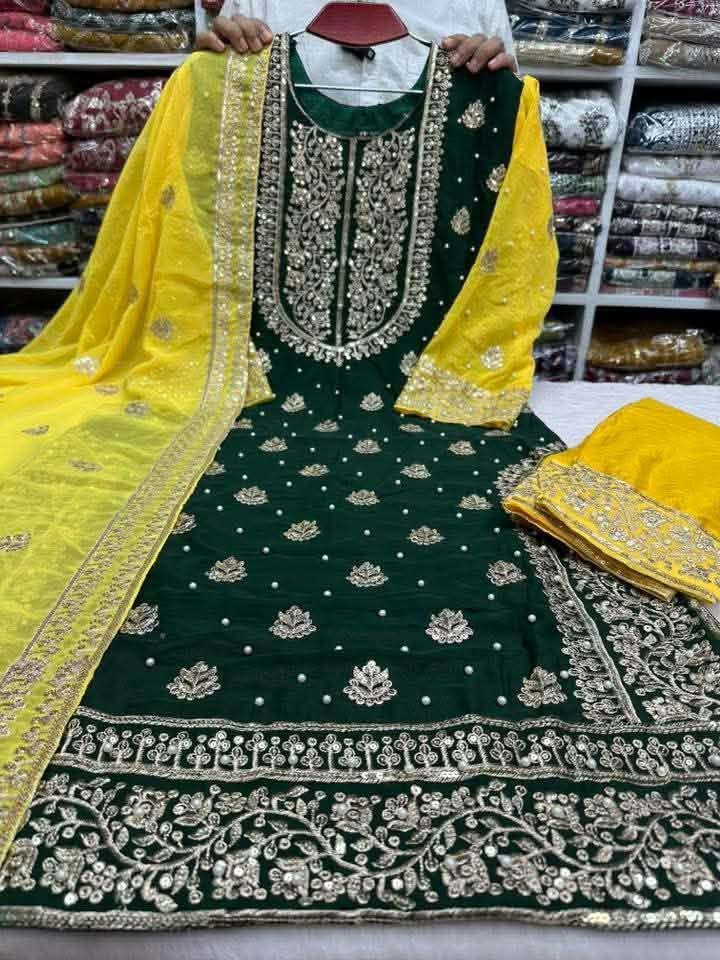 Indian Readymade Weightless Georgette Four-Piece with Heavy Sequence Work -ইন্ডিয়ান রেডিমেড ওয়েটলেস জর্জেট ফোর-পিস (হেভি এমব্রয়ডারি ও সিকোয়েন্স)