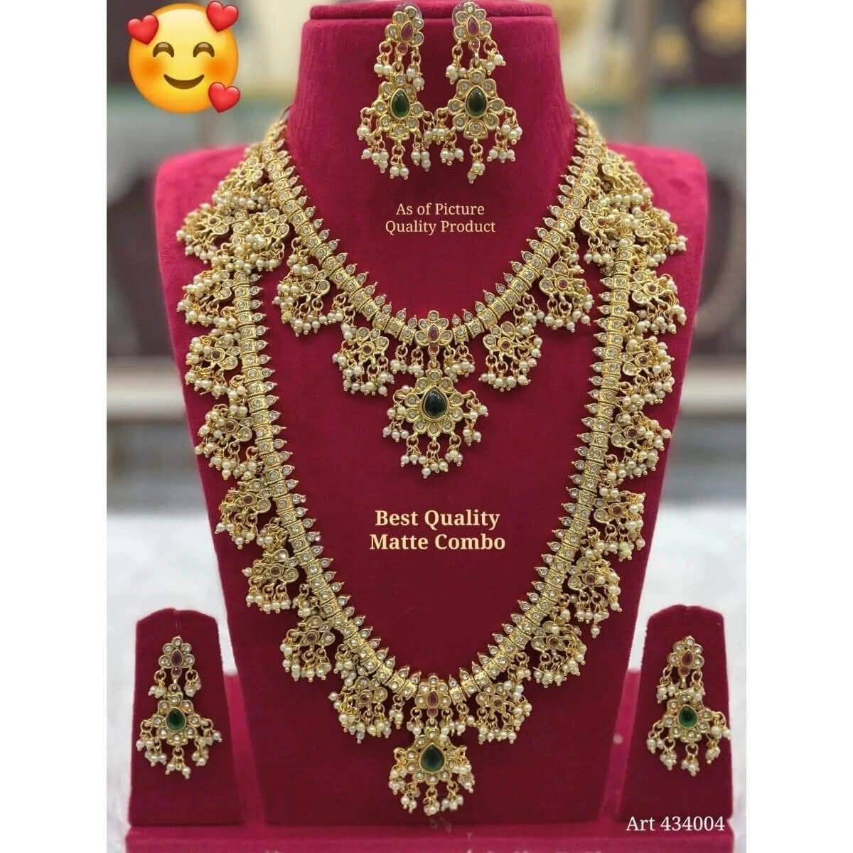 প্রিমিয়াম কোয়ালিটি কম্বো নেকলেস সেট-Best quality combo Nackless set.