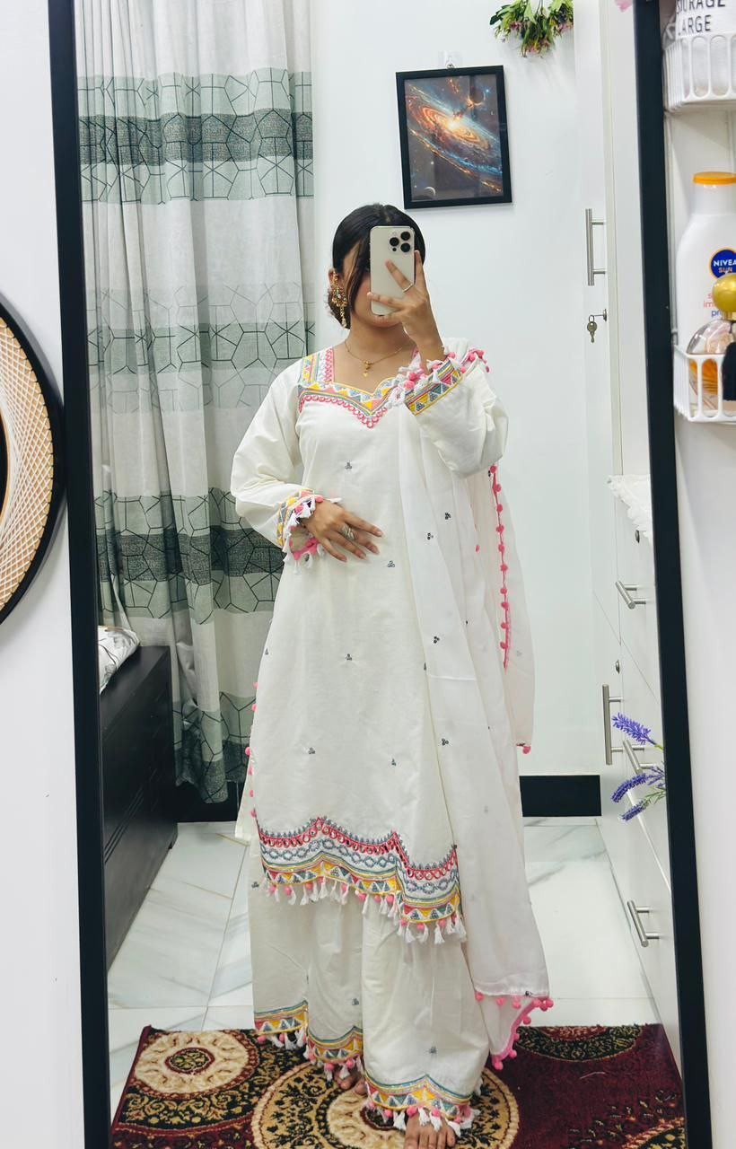 ​? গর্জিয়াস কটন সিকুয়েন্স এম্ব্রয়ডারি গারারা কালেকশন ?